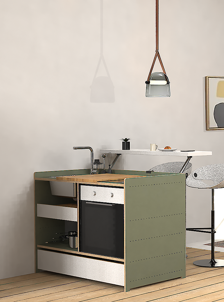 Teaserbild von Projekt Simplex|Die Küche im Wohnraum