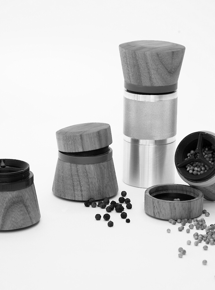 Teaserbild von Projekt mM-06|Eine Gewürzmühle mit Wechselaufsätzen